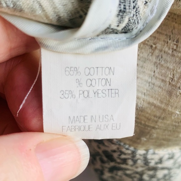 Theory Jacket Sage Grey Cream Twill Button Front Cropped Paisley Geometric Small - Picture 7 of 8